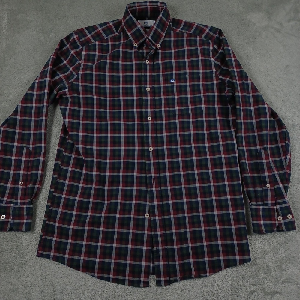 Southern Tide Shirt Mens Small‎ Blue Plaid Classic Fit Button Down Preppy